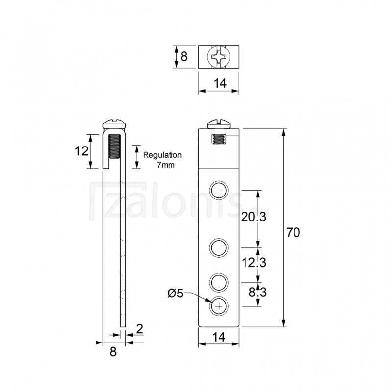 HANGING BRACKET 70x14 ADJUSTABLE HANGING SUPPORTS